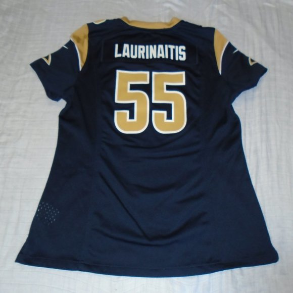 JAMES LAURINAITIS RAMS #55 NIKE ON FIELD NFL Players  JERSEY WOMENS SZ Medium - Picture 2 of 2